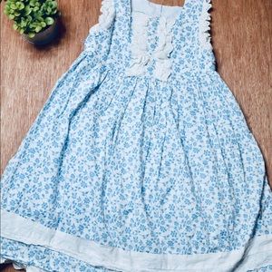 Laura Ashley Baby Blue Floral Eyelet Twirl Dress